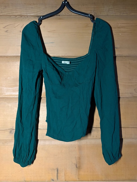 Reformation Tops - Reformation Long Sleeve Top- Size 0- Green- Sweetheart Neckline